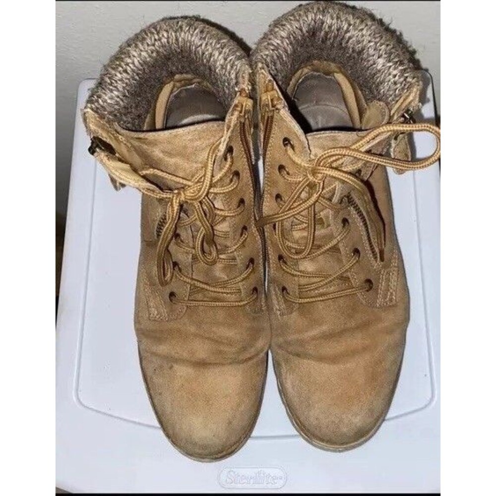 Cliff By White Mountain Textile Material Boots Beige Size 9
